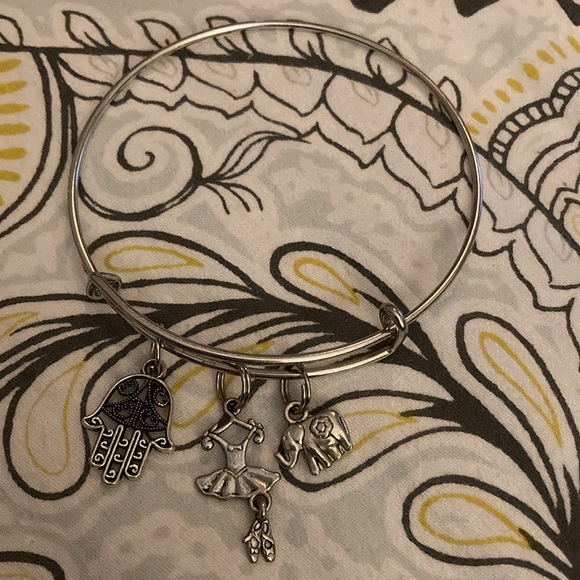Hamsa Hand, Ballerina Tutu, and Elephant Stretch Bangle Bracelet - Picture 5 of 5